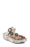 L'artiste By Spring Step Blissbloom Platform Wedge Flip Flop In Ice Multi