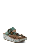 L'artiste By Spring Step Blissbloom Platform Wedge Flip Flop In Mint Green