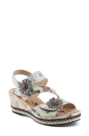 L'artiste By Spring Step Blissful Slingback Platform Wedge Sandal In Ice Multi