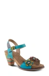 L'artiste By Spring Step Bluesky Sandal In Turquoise Multi