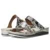 L'artiste By Spring Step Caiman Sandal Women's Silver Slide Gal1504 In Multi