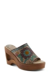 L'artiste By Spring Step Calle Platform Wedge Sandal In Beige Multi