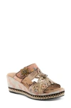 L'artiste By Spring Step Coverup Wedge Sandal In Peach