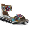 L'artiste By Spring Step Cruzer Ankle Strap Sandal In White Multi