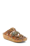 L'artiste By Spring Step Cuddlecake Platform Wedge Slide Sandal In Camel Multi
