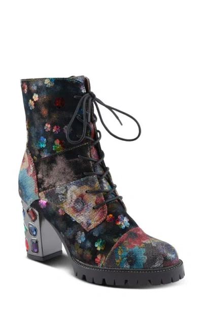 L'artiste By Spring Step Flutterback Block Heel Bootie In Multi