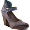 L'artiste By Spring Step Foxglove Ankle Strap Pump In Chocolate Multi