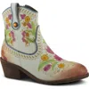 L'artiste By Spring Step Galop Embossed Floral Leather Bootie In Multi