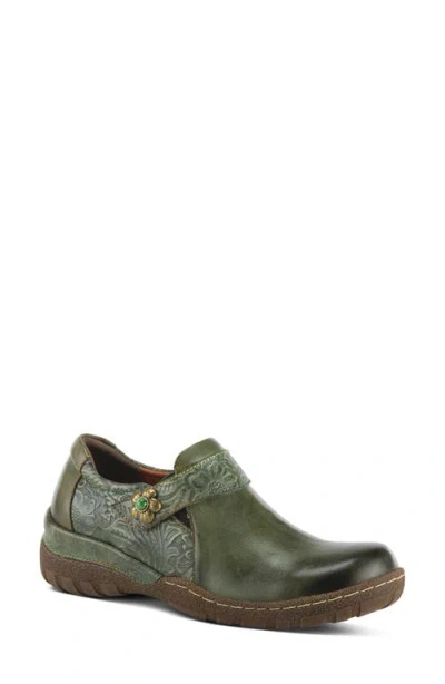 L'artiste By Spring Step Gyarados Flat In Olive Multi