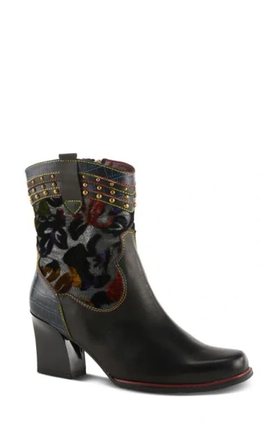 L'artiste By Spring Step Spring Step Happytime Western Bootie In Black Multi