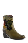 L'artiste By Spring Step Spring Step Happytime Western Bootie In Olive Multi