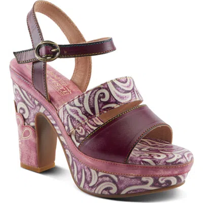 L'artiste By Spring Step Hotstrut Platform Sandal In Purple Multi