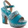 L'artiste By Spring Step Hotstrut Platform Sandal In Blue