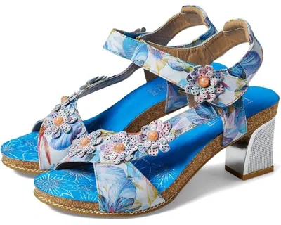 L'artiste By Spring Step Illuminated Sandal Women's 10.5-11 Blue Floral Khd1052