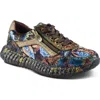 L'artiste By Spring Step Javana Platform Sneaker In Gold Multi
