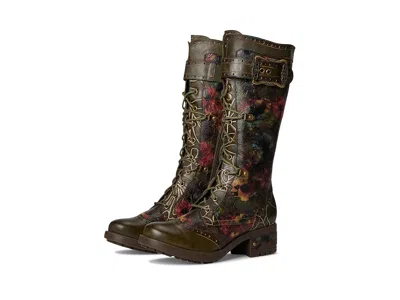 L'artiste By Spring Step Kisha-fall Women's Boots Olive Multi: Eu 38 (us Women's 7.5-8) M In Bone