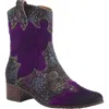 L'artiste By Spring Step Ladyluck Bootie In Purple Multi Suede