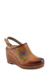 L'artiste By Spring Step Loveya Slingback Platform Wedge Clog In Camel