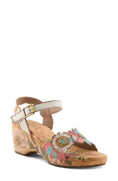 L'artiste By Spring Step Luvinlife Ankle Strap Platform Wedge Sandal In Multi