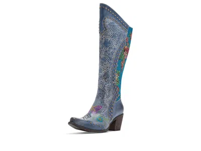 L'artiste By Spring Step Mallorie Women's Boots Blue: Eu 41 (us Women's 9.5-10) M, Leather/textile In Multi