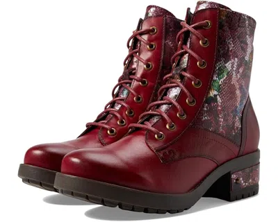 L'artiste By Spring Step Marty-met Boots Women's Us 7.5-8 Red Block Heel Khd2276