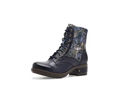 L'artiste By Spring Step Marty-flow Women's Boots Navy: Eu 37 (us Women's 6.5-7) M, Leather/velvet In Blue