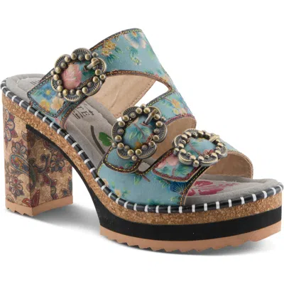 L'artiste By Spring Step Milemarker Platform Slide Sandal In Multi