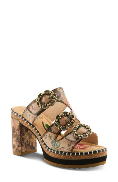L'artiste By Spring Step Milemarker Platform Slide Sandal In Multi