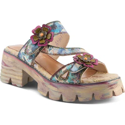 L'artiste By Spring Step Myrina Platform Slide Sandal In Multi