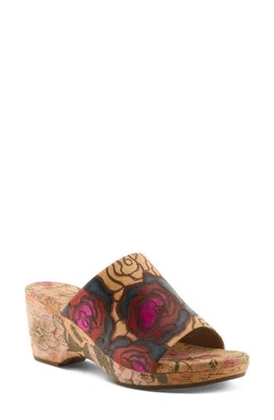 L'artiste By Spring Step Niceneasy Platform Slide Sandal In Multi