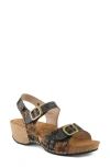 L'artiste By Spring Step Osuna Ankle Strap Platform Sandal In Black Multi