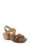 L'artiste By Spring Step Osuna Ankle Strap Platform Sandal In Tan Multi