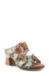 L'artiste By Spring Step Radiating Sandal In Mint Green Multi