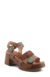 L'artiste By Spring Step Retropel Ankle Strap Platform Sandal In Brown Multi