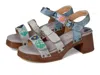 L'artiste By Spring Step Retropel Ankle Strap Platform Sandal In Gray