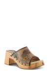 L'artiste By Spring Step Retrostar Platform Slide Sandal In Beige Multi