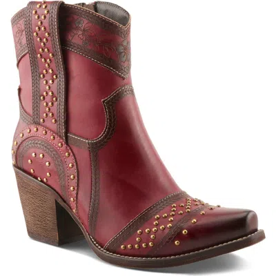 L'artiste By Spring Step Saddleup Western Boot In Red