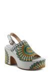 L'artiste By Spring Step Stevienix Slingback Platform Sandal In White Multi