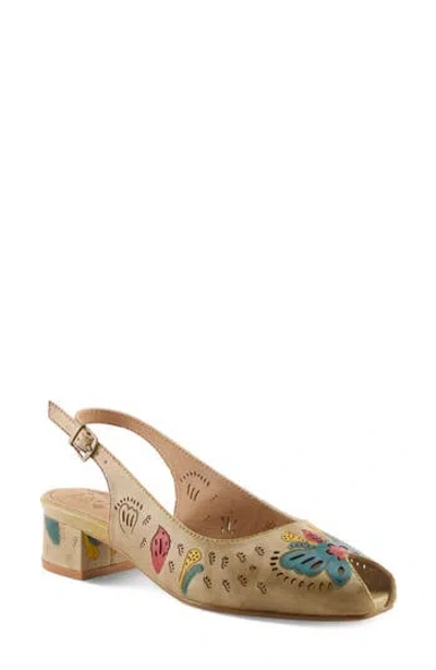 L'artiste By Spring Step Streetpeep Slingback Peep Toe Sandal In Brown