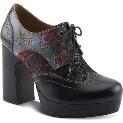 L'artiste By Spring Step Tothemax Wingtip Platform Derby In Black