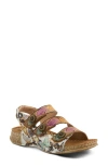 L'artiste By Spring Step Versa Slingback Wedge Sandal In Tan Multi