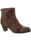 L'ARTISTE BY SPRING STEP WATERLILY WOMENS LEATHER ALMOND TOE ANKLE BOOTS