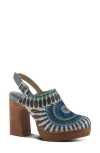 L'artiste By Spring Step Zipi Slingback Platform Clog In Blue Multi