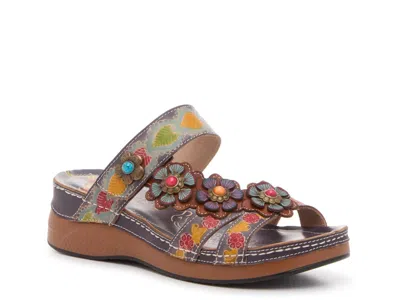 L'artiste Hatzis Wedge Sandal In Multi