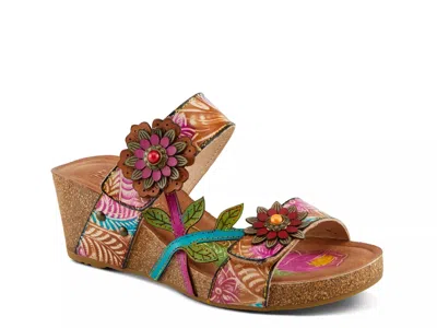 L'artiste Moai Wedge Sandal In Multi