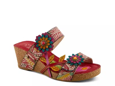 L'artiste Moai Wedge Sandal In Multi