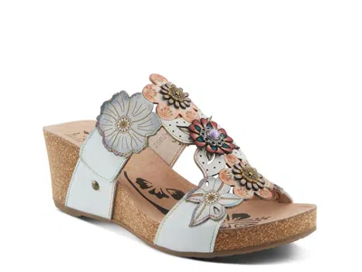 L'artiste Pretty Petals Wedge Sandal In White
