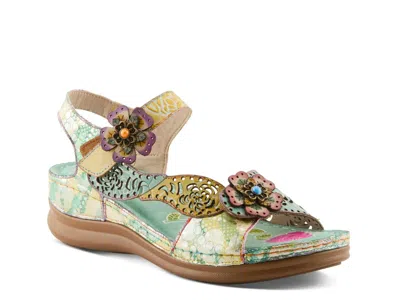 L'artiste Script Sandal In Green