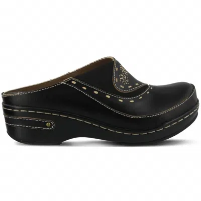 L'artiste Women's Chino Leather Clog In Black