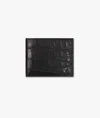 Larusmiani Horizontal Alligator Card Holder Capital Wallet In Black